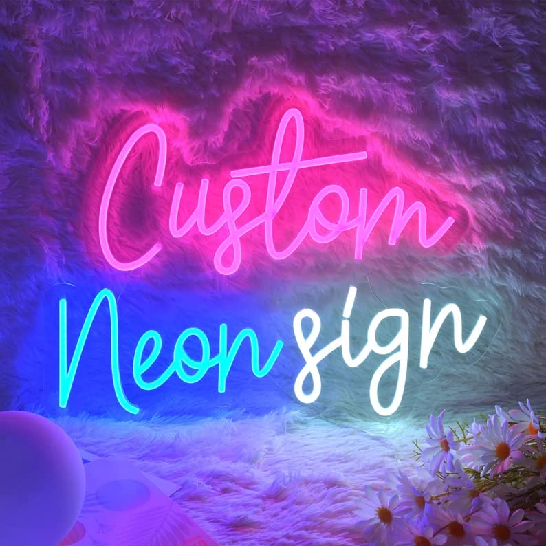 Neon Sign, Neon Schild Led Personalisierte Schriftzug Leuchtschilder, Custom Neon Sign für Wanddekoration Bar Schlafzimmer Wohnzimmer Club Cave Hochzeit Geburtstag Party Heim Salon Lichtzeichen