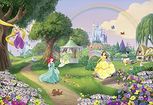 Fototapete - Princess Rainbow - Größe 368 x 254 cm, Disney, Tapete, Kinderzimmer, Bunt