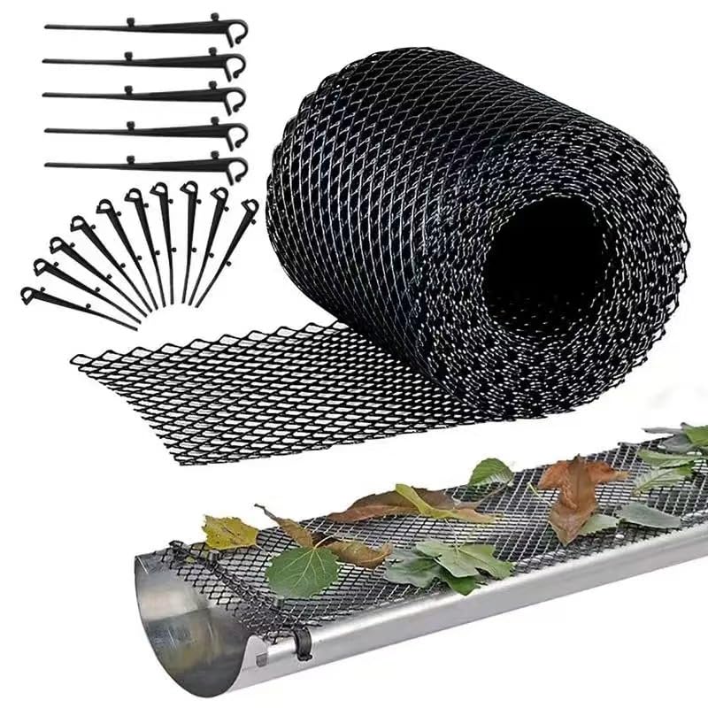 18CMX8M Kunststoff-Dachrinnenschutz, robuster Dachrinnenschutz, Laubschutz für Dachrinnen, Laubfilter (18CMX800CM)