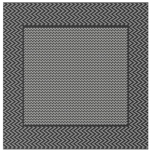 vidaXL Outdoor Teppich 'ARAKIL'Schwarz und Grau 250x250 cm PP