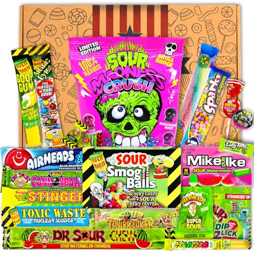 Saure USA Süßigkeiten Box | 20 Stück | USA Import | Ausgefallenes Geschenk | USA Best Sweets | Geburtstagsgeschenk | Sour Candy | Geschenkbox | Partybox | Ostern | Candy & Bar ®