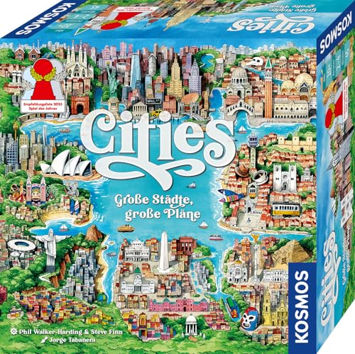KOSMOS 685096 Cities - Große Städte, große Pläne, Städtebauspiel, Brettspiel für 2-4 Spieler, Gesellschaftsspiel ab 10 Jahre