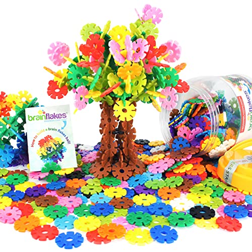 VIAHART Lernspielzeug, Schneeflocken-Bausteine, “Brain Flakes“ Steckblumen – 500 Kunststoffscheiben – Kreativ und Lehrreich – Auf Kindersicherheit Geprüft – für Jungen und Mädchen
