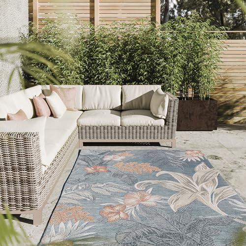 Interiyou Outdoor Teppich Florenz - 200x300 cm Multicolor - Wetterfest & UV-beständig für Balkon, Terrasse und Garten - Flachgewebe Aussenteppich