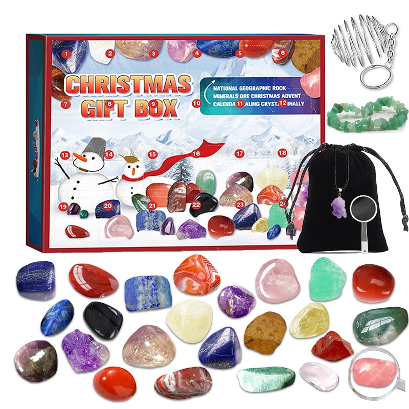 Adventskalender 2023 Für Kinder Kristalle Bogoro 24 Tage Adventskalender Steine Kinder Kristalle Weihnachten Adventskalender Countdown Überraschungen Für Jungen Mädchen Geologie Enthusiasten