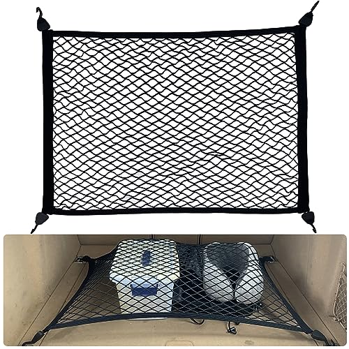 Fousenuk Gepäcknetz, Auto Kofferraumnetz Wohnmobil 80X60cm, Erstreckt Sich auf 160x120cm Mit 4 Massiven Haken Hundenetz Kofferraum Netztasche, Trennnetz Gepäckfixierung, Aufbewahrung Ladungssicherung