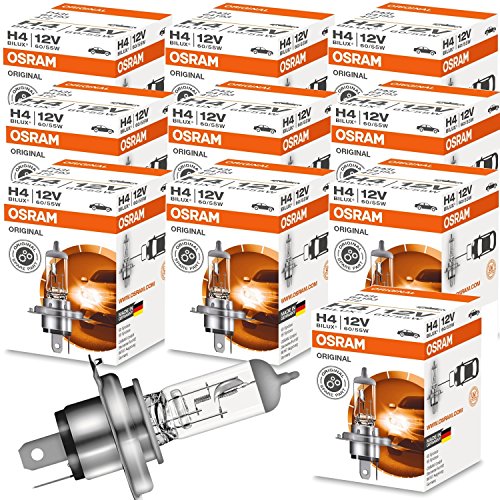 10 Stück OSRAM H4 Original 60/55 Watt 12 Volt PKW Bilux Autolampe Birne Lampe Licht Front