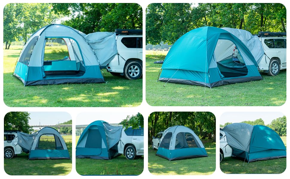 Heckzelt Auto 6 Personen, Großes Heckzelt SUV mit Waterproof Canopy, 300x300x220cm, Autozelt Heckklappe mit 3000 mm Wassersäule, Auto Zelt Für Camping/Selbstfahrer/Musikfestival.