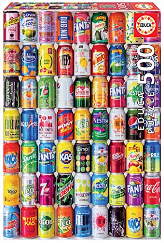 Educa - Puzzle 500 Teile für Erwachsene | Getränkedosen, 500 Teile Puzzle für Erwachsene und Kinder ab 11 Jahren, Limonade, Design, Mehrfarbig (18447)