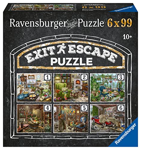 Ravensburger Puzzle 80575 - Das geisterhafte Gutshaus - 6x 99 Teile Exit Puzzle für rätselbegeisterte Erwachsene und Kinder ab 10 Jahren