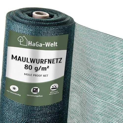 HaGa Maulwurfnetz - 3m x 10m - Schutznetz gegen Maulwurf - effektives Maulwurf vertreiben unter Rasen & Rollrasen - Tierfreundlicher Maulwurf Vertreiber & Maulwurfschreck