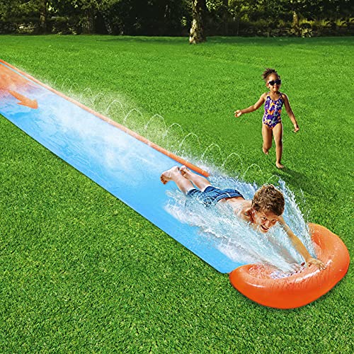 Bestway H20GO Single Water Slide, 4.88 m Inflatable Slip and Slide with Built-In Sprinklers