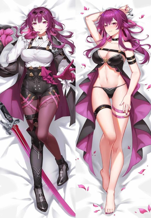 LOUEN Body Kissenbezug Kissenhülle for Anime Mädchen Hentai Otaku Anime Pillowcase Umarmungskissen Bezug Zierkissenbezug Sexy Ahegao Ecchi Etchi Lewd Doppelseitige Dekorative Dekokissen