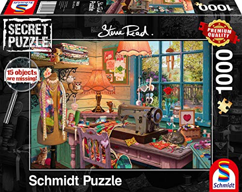 Schmidt Spiele 59654 Secret Puzzles, Im Nähzimmer, 1000 Teile Puzzle