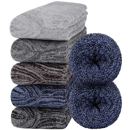 Belloxis Sockenwolle Herren Socken 43-46 Thermosocken Warme Dicke Wintersocken Socken Geschenke für Männer