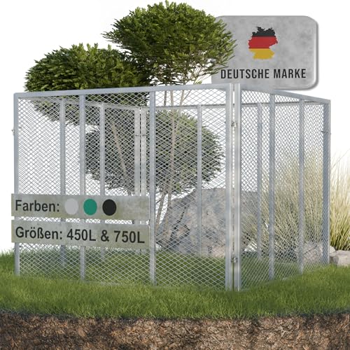 Heimfleiss® Komposter Metall 100x100x75 cm | 750L Metallkomposter verzinkt & pulverbeschichtet | Metall Komposter Garten für Rasenschnitt & Biomüll | Gartenkomposter mit Stecksystem | Kompost Behälter