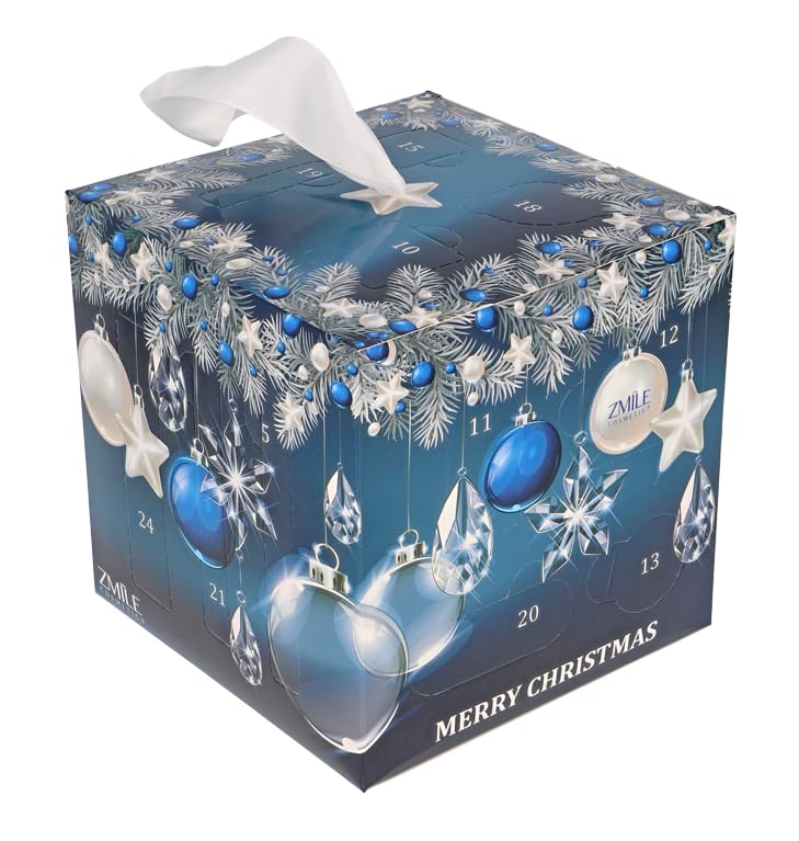 ZMILE COSMETICS Beauty Adventskalender 'Blue Magic' - 24 Überraschungen zum Schminken und Stylen im trendigen Würfel-Adventskalender mit veganer Kosmetik