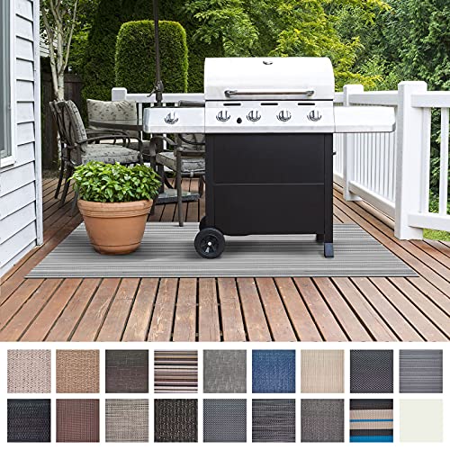 Floordirekt Grillmatte Bodenschutz Grillteppich, Grillunterlage, Grillschutzmatte für Gasgrill & Holzkohlegrill für Outdoor und Garten - Schwer entflammbar 90 x 120 cm Bologna