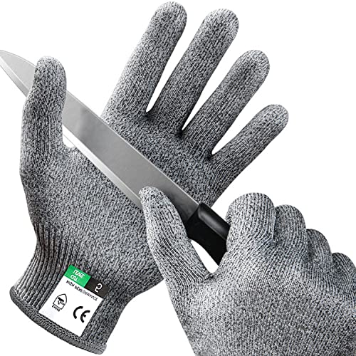 Uktunu® Schnittschutz Handschuhe Schnittfeste Handschuhe Extra Starker Level 5 Schutz, EN-388 Zertifiziert, Lebensmittelecht - für Küche Garten oder Beruf - Perfekte Passform - 1 Paar/Größe S