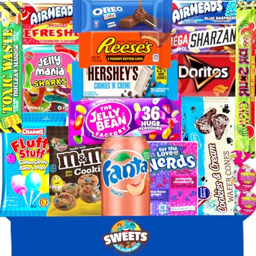 Amerikanische Süßigkeiten Box mit leckeren USA Snacks - Süßigkeiten aus aller Welt - American Candy Box von Sweets aus aller Welt (Groß)
