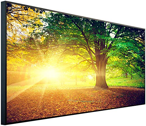Ecowelle Infrarotheizung mit Bild | 1200 Watt | 60x120 cm | Infrarot Heizung| | Made in Germany| d 39 Sonnenaufgang mit Baum