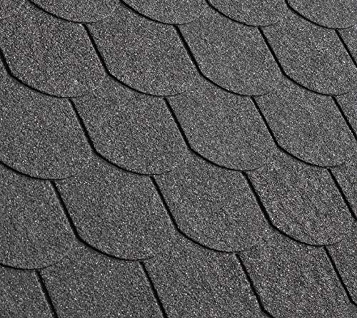 Gartenwelt Riegelsberger Premium Bitumenschindeln 3 m² Schwarz mit Glasvlieseinlage Dachschindeln Schindeln Biberschwanz 21 Stück