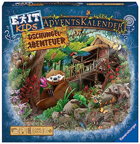 Ravensburger 18957 - EXIT Adventskalender Kids - Dschungel-Abenteuer - 24 Rätsel für EXIT-Begeisterte ab 6 Jahren