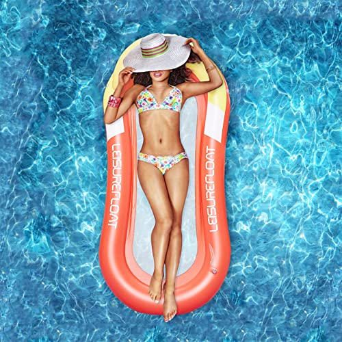 Tixlafe aufblasbare Wasser Hängematte Luftmatratze Liege mit Netz, Pool Hängematte mit Mesh, Wasser Bett schwimmende Lounge Stuhl für Schwimmbad Strand für Erwachsene